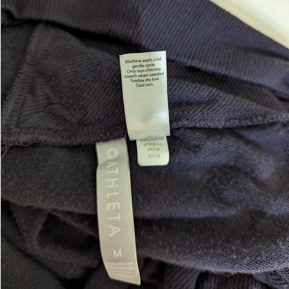 Athleta Nirvana Wrap Sweater Open Front Cardigan Medium Purple Fog Gray Preowned - Picture 4 of 6
